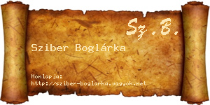 Sziber Boglárka névjegykártya