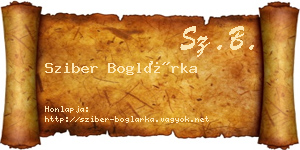 Sziber Boglárka névjegykártya